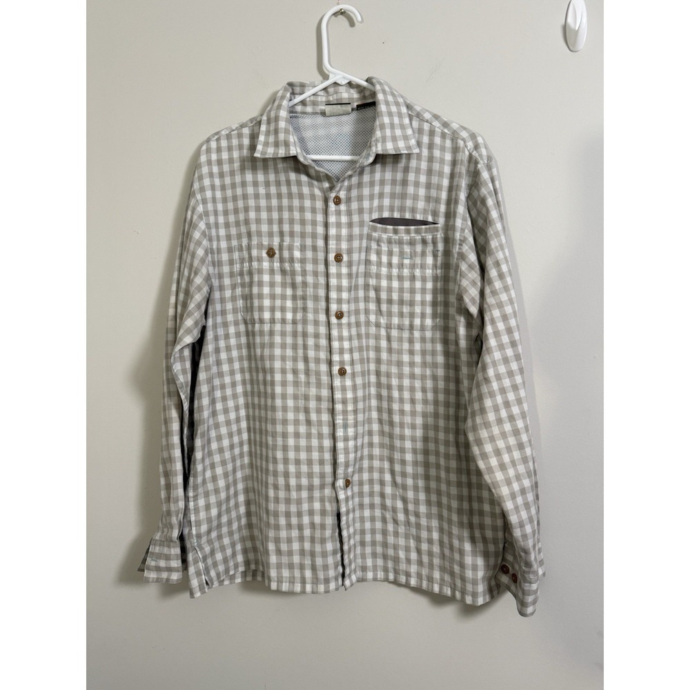 Howler bros Aransas Brown Plaid Sz M READ Long Sleeve Outdoor Lightweight